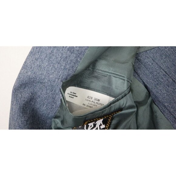 THE COMFORT SUIT - VINTAGE MEN'S BLUE SPORT COAT BLAZER JACKET - SIZE 42R - Picture 9 of 11